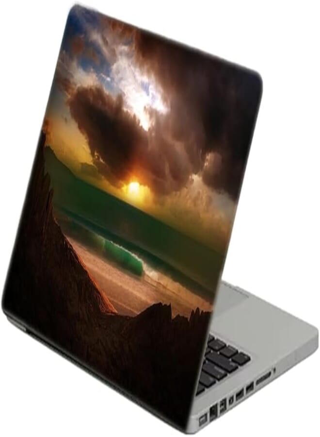 TAT Stains Liquid Texture Printed Laptop Sticker Multicolour-14 inch-6420